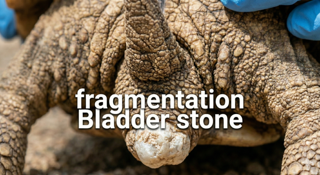 【治療】陸ガメの膀胱結石の総排泄孔を通じた破砕処置